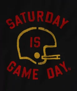 Nayked Apparel T-Shirts>Ridiculously Soft Saturday Is Game Day Graphic Long Sleeve Crew Neck T-Shirt