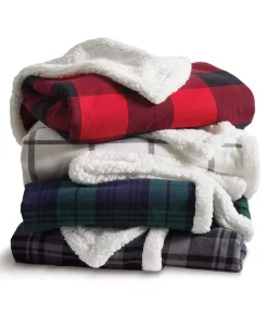 Nayked Apparel Accessories>Sherpa Flannel Blanket