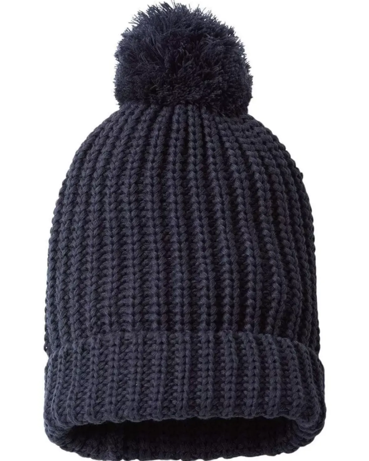 Nayked Apparel Accessories>Soft Chunky Knit Two-Tone Hat With Pom Pom And Solid Color Beanie With Pom Pom And Cuff
