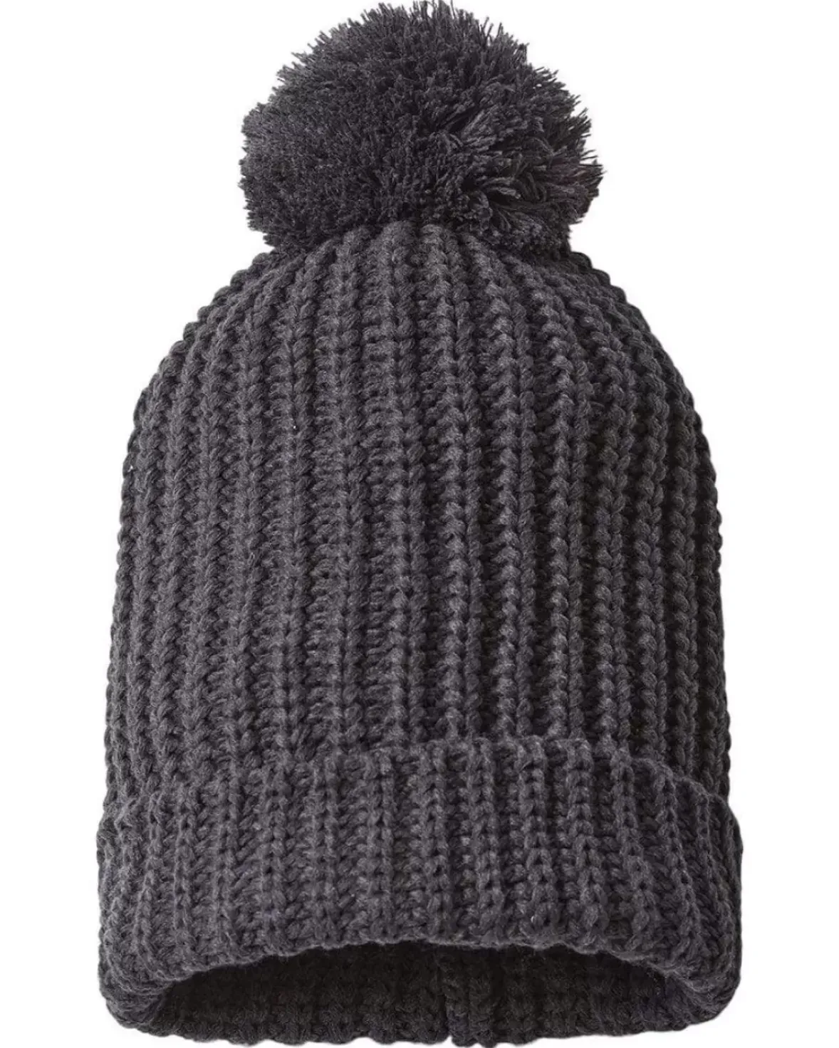 Nayked Apparel Accessories>Soft Chunky Knit Two-Tone Hat With Pom Pom And Solid Color Beanie With Pom Pom And Cuff