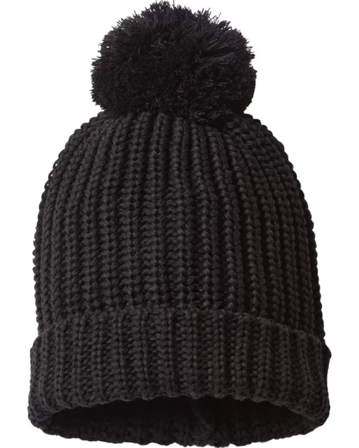 Nayked Apparel Accessories>Soft Chunky Knit Two-Tone Hat With Pom Pom And Solid Color Beanie With Pom Pom And Cuff