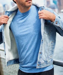Nayked Apparel Outerwear>Unisex Soft Sherpa Lined Vintage Denim Jacket