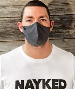 Nayked Apparel Accessories>Water Repellent All-Day Multi-Layer Cloth Washable Face Covering Mask Graphite