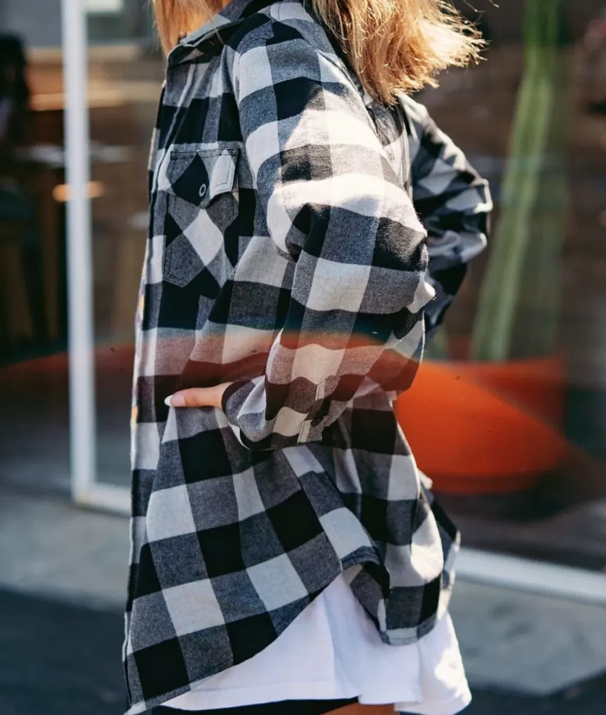 Nayked Apparel Tops>Women'S Boyfriend Classic Flannel Shirt