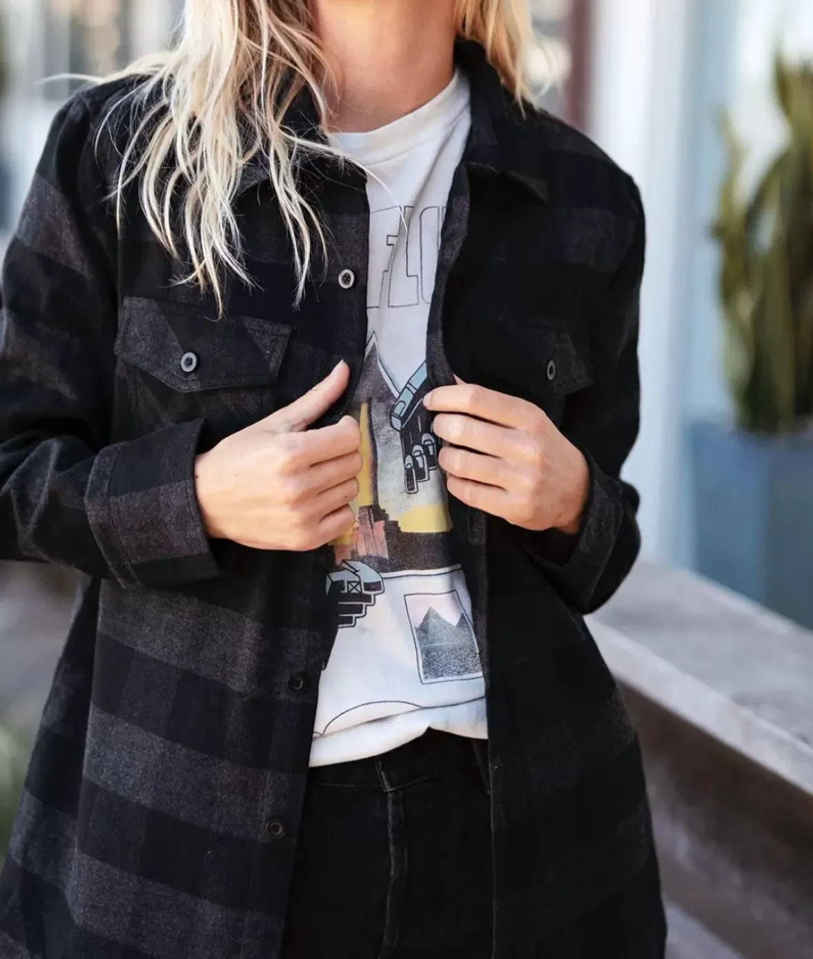 Nayked Apparel Tops>Women'S Boyfriend Classic Flannel Shirt