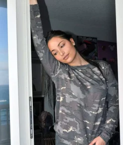 Nayked Apparel Hoodies & Sweatshirts>Women'S Earth Print Pullover/Discontinued Camo