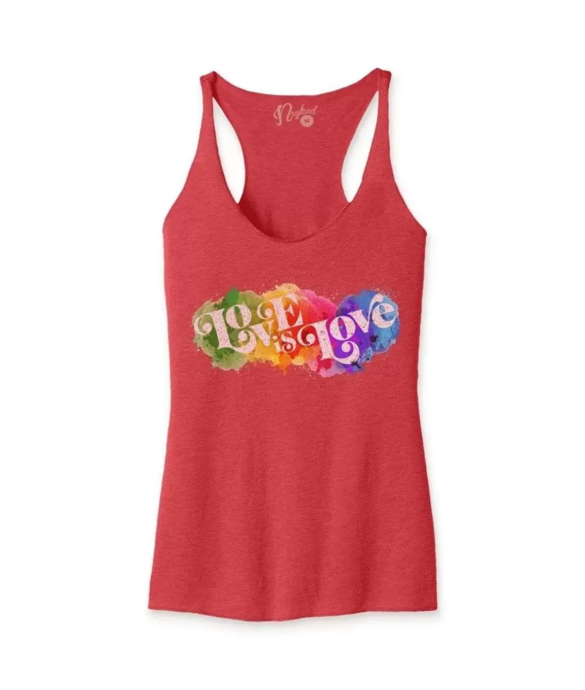 Nayked Apparel Tank Tops>Women'S Ridiculously Soft Lightweight Graphic Racerback Tank | Love Is Love