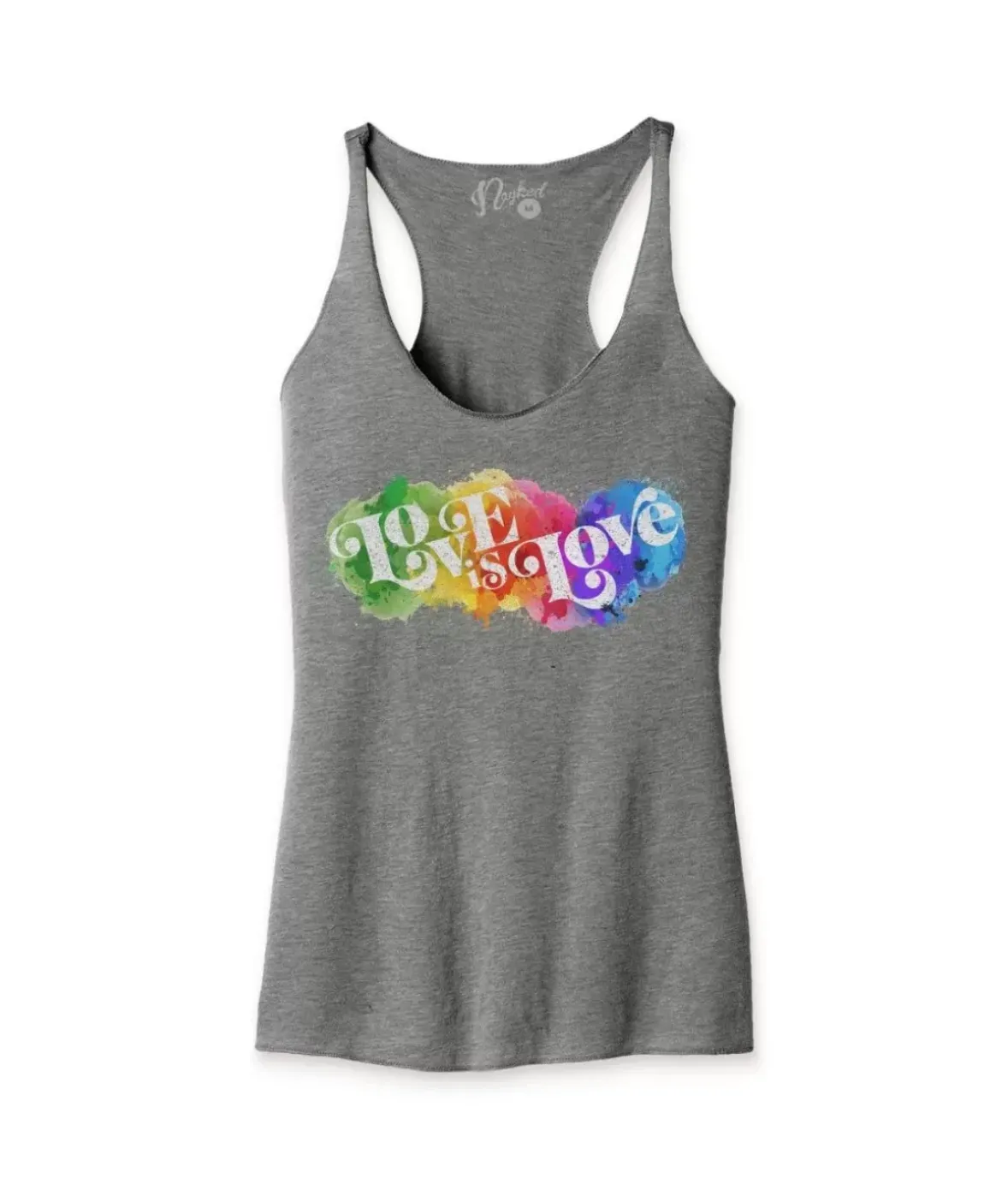 Nayked Apparel Tank Tops>Women'S Ridiculously Soft Lightweight Graphic Racerback Tank | Love Is Love