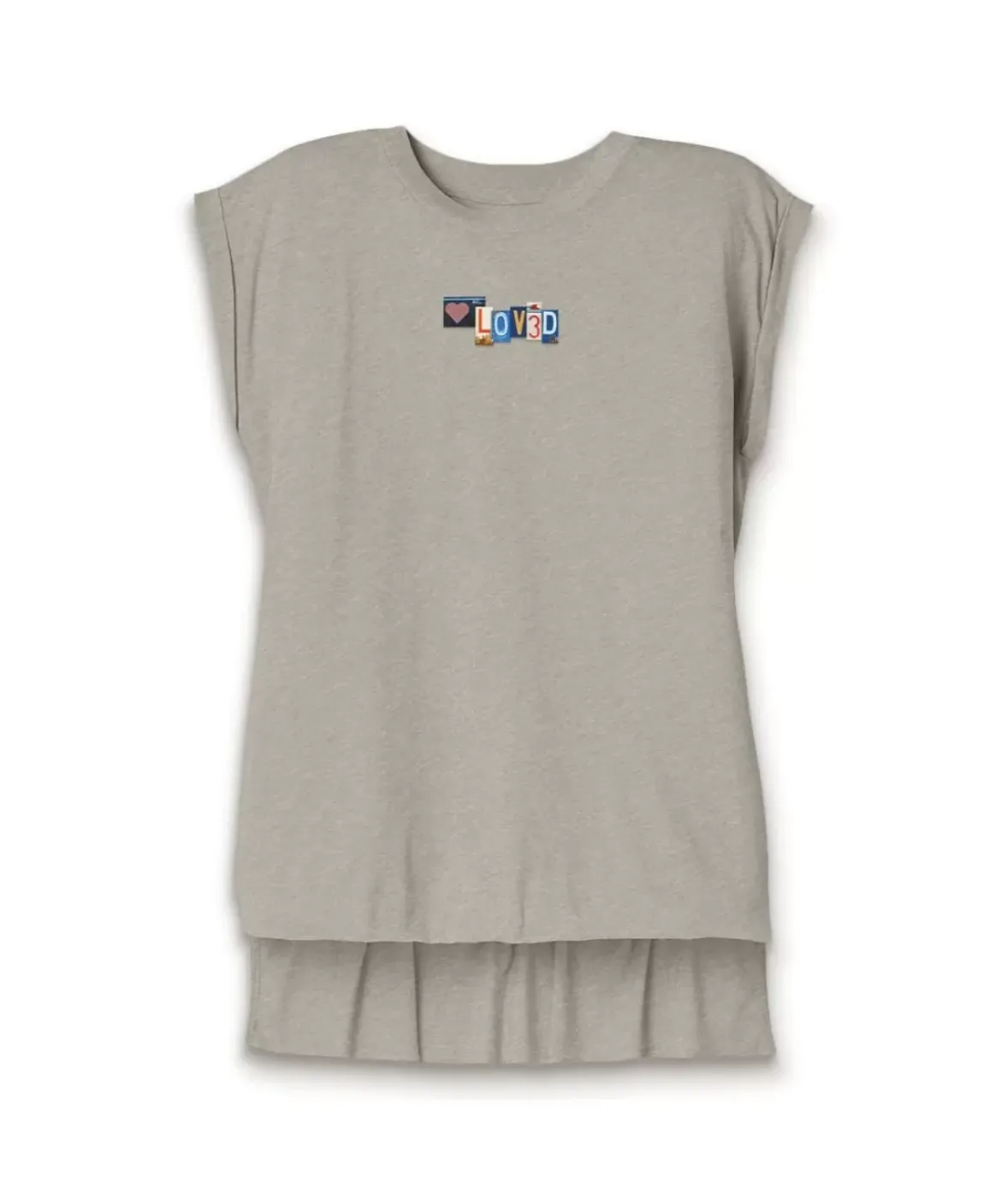 Nayked Apparel Tops>Women'S Ridiculously Soft Flowy Rolled Cuff Muscle Graphic Tee | Loved