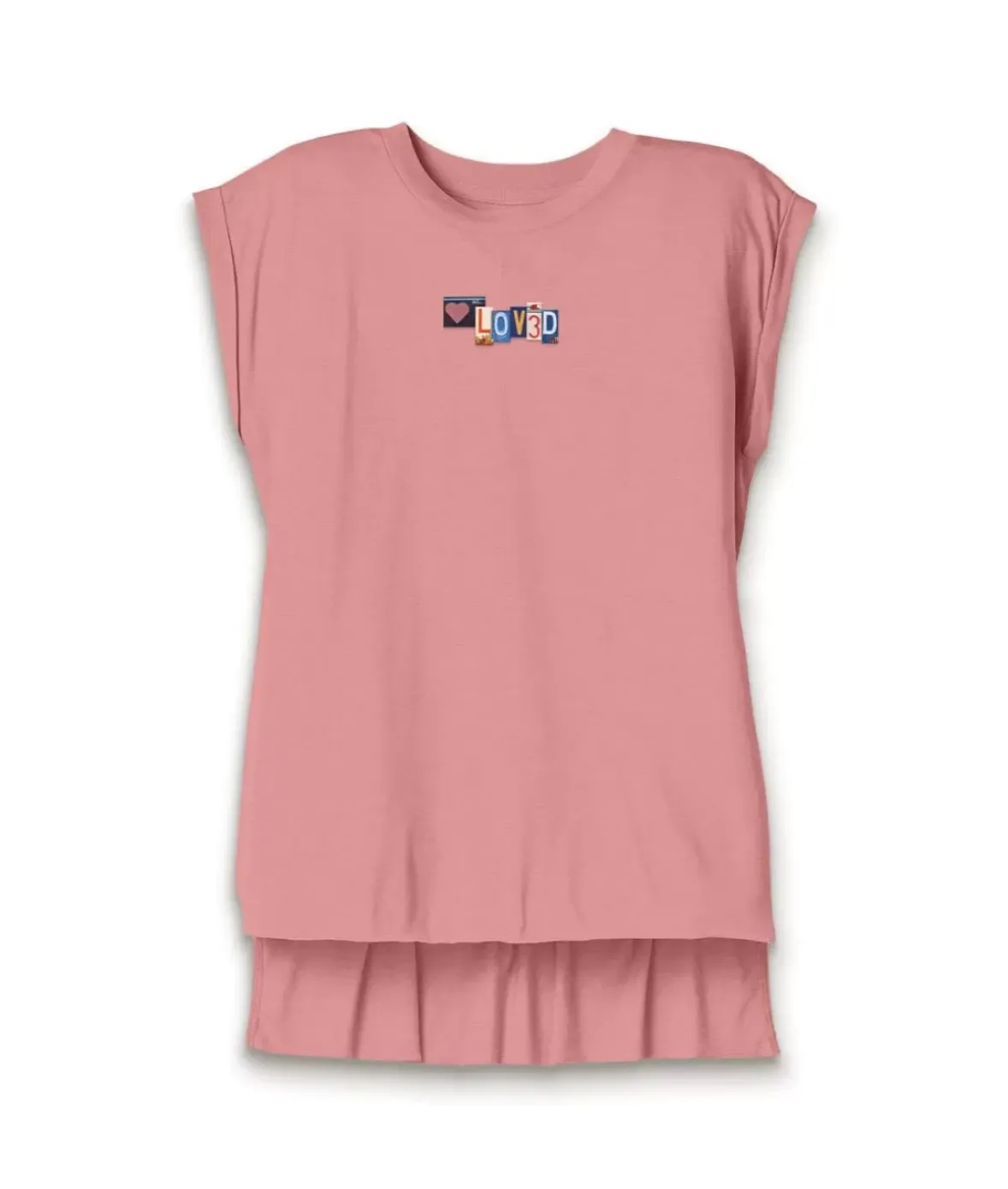 Nayked Apparel Tops>Women'S Ridiculously Soft Flowy Rolled Cuff Muscle Graphic Tee | Loved