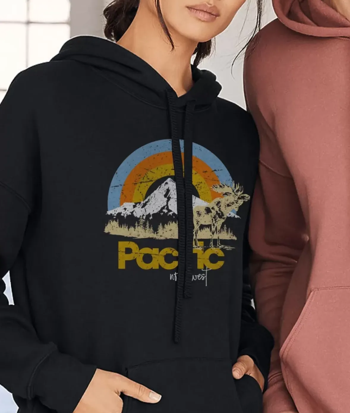 Nayked Apparel Tops>Women'S Ridiculously Soft Graphic Oversized Pullover Sweatshirt | Pacific Northwest