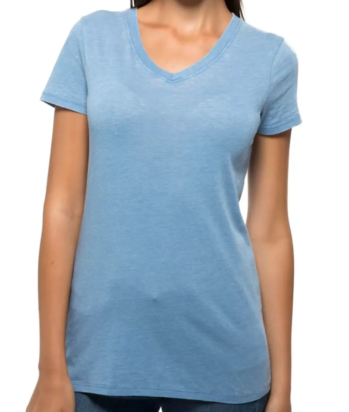 Nayked Apparel T-Shirts>Women'S Ridiculously Soft Vintage Wash V-Neck Short Sleeve T-Shirt