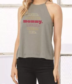 Nayked Apparel Tops>Women'S Ridiculously Soft High Neck Graphic Tank | Mommy