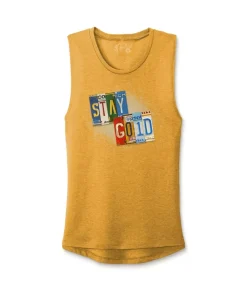Nayked Apparel Tops>Women'S Ridiculously Soft Festival Graphic Muscle Tank | Stay Gold