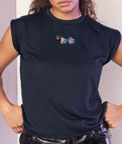 Nayked Apparel Tank Tops>Women'S Ridiculously Soft Flowy Rolled Cuff Muscle Graphic Tee | Loved