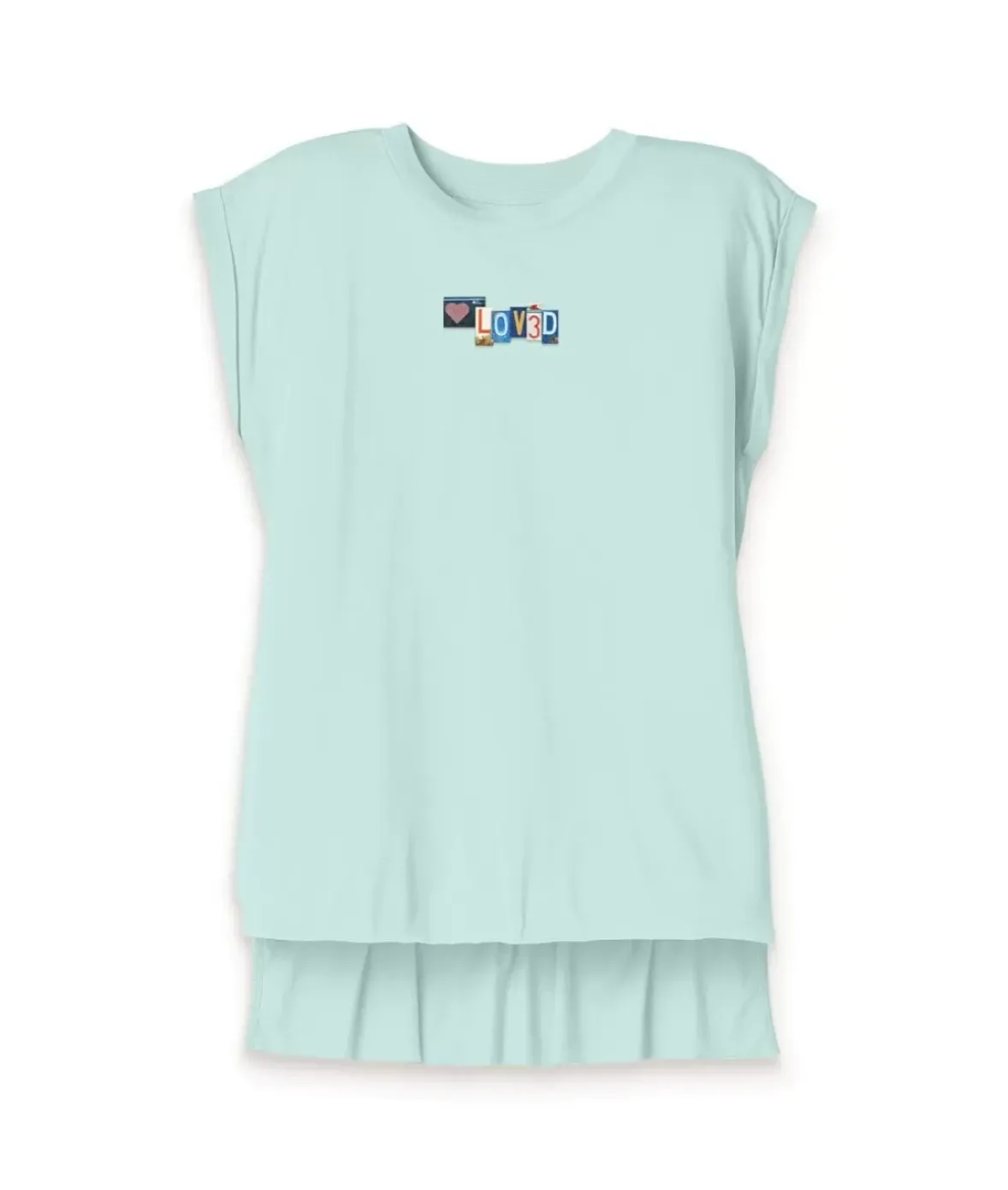Nayked Apparel Tank Tops>Women'S Ridiculously Soft Flowy Rolled Cuff Muscle Graphic Tee | Loved