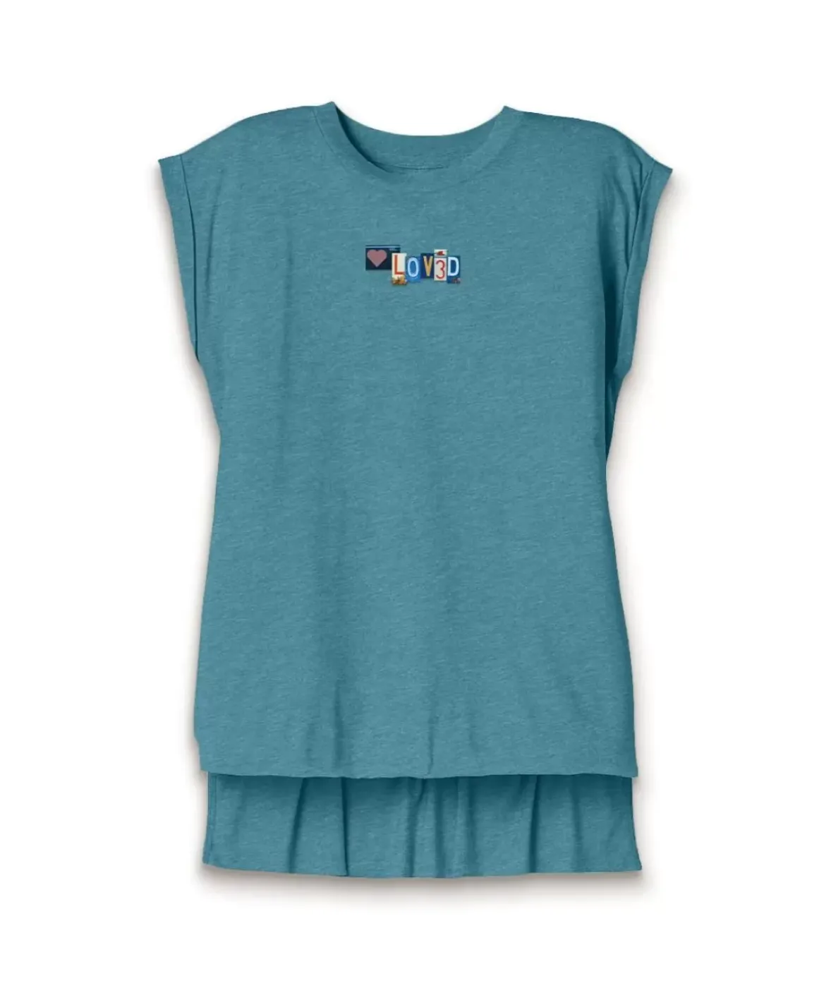 Nayked Apparel Tank Tops>Women'S Ridiculously Soft Flowy Rolled Cuff Muscle Graphic Tee | Loved