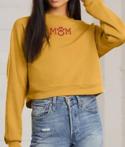 Nayked Apparel Hoodies & Sweatshirts>Women'S Ridiculously Soft Mid-Length Raglan Graphic Pullover | Mom Paw Print