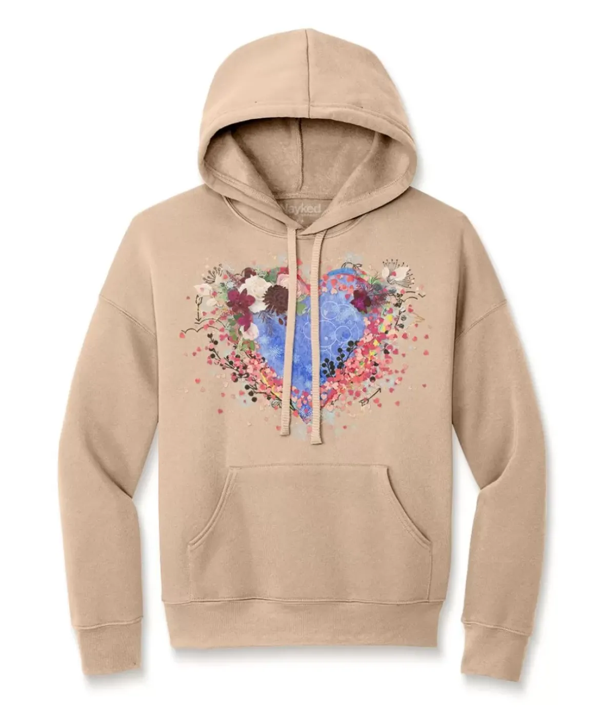 Nayked Apparel Hoodies & Sweatshirts>Women'S Ridiculously Soft Oversized Graphic Fleece Hoodie | Heart Art