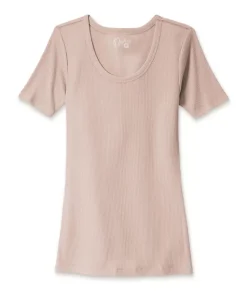 Nayked Apparel Tops>Women'S Ridiculously Soft Ribbed Scoop Neck Tee