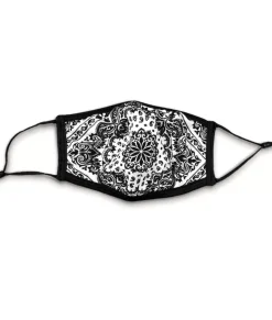 Nayked Apparel Accessories>Women'S Ridiculously Soft Bandana Print 2-Layer Face Mask With Adjustable Ear Loops White
