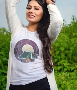 Nayked Apparel Tops>Women'S Ridiculously Soft Graphic Tee | Campfire