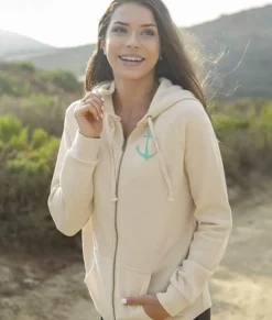 Nayked Apparel Hoodies & Sweatshirts>Women'S Ridiculously Soft Graphic California Wave Wash Full Zip Hoodie | Sc Anchor