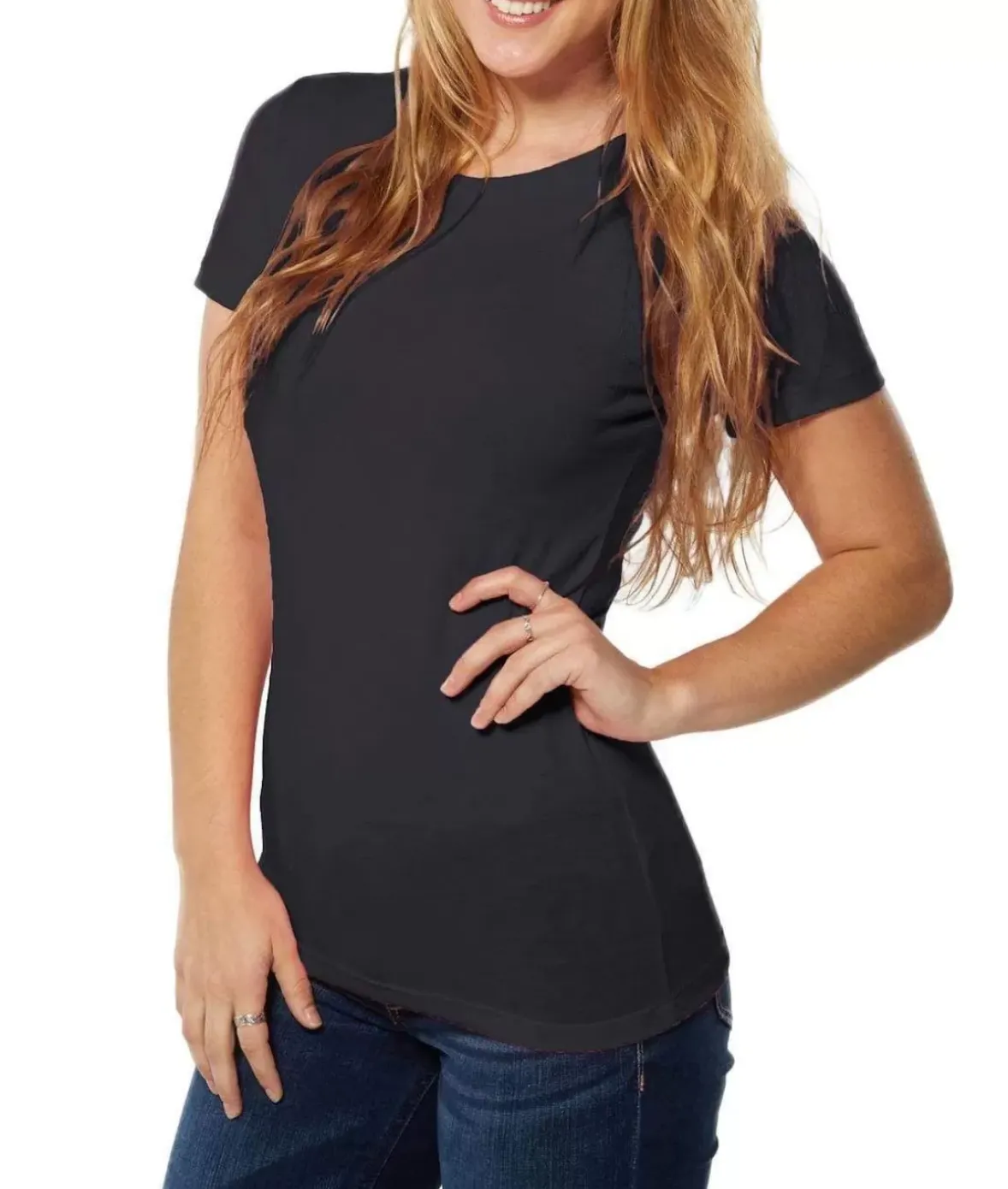 Nayked Apparel Tops>Women'S Ridiculously Soft Lightweight Crew Neck T-Shirt