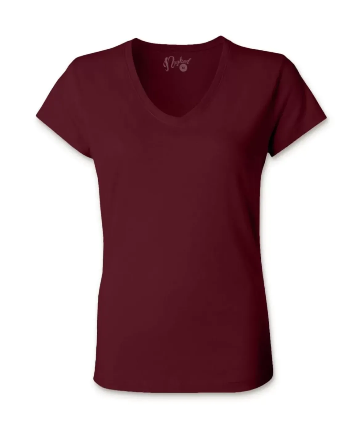 Nayked Apparel Tops>Women'S Ridiculously Soft 100% Cotton Fitted V-Neck T-Shirt