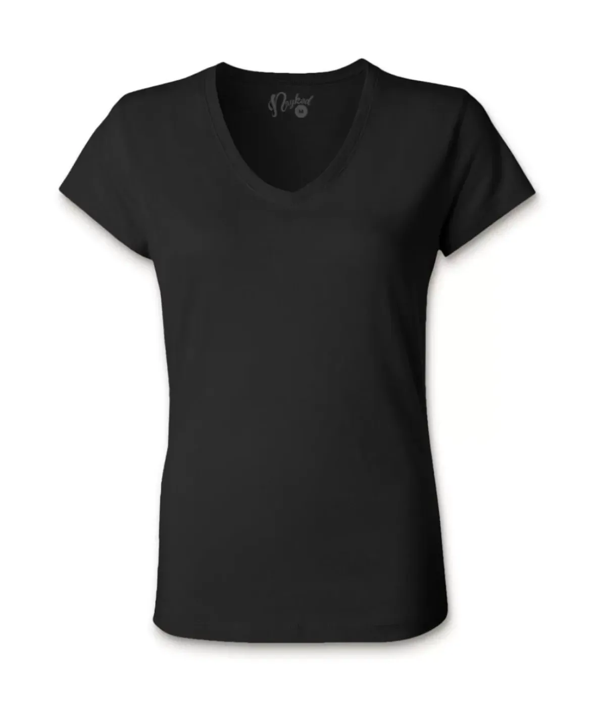 Nayked Apparel Tops>Women'S Ridiculously Soft 100% Cotton Fitted V-Neck T-Shirt