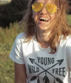 Nayked Apparel T-Shirts>Women'S Ridiculously Soft Lightweight Graphic Tee | Young Wild Free