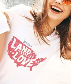 Nayked Apparel T-Shirts>Women'S Ridiculously Soft Lightweight Graphic Tee | Land That I Love