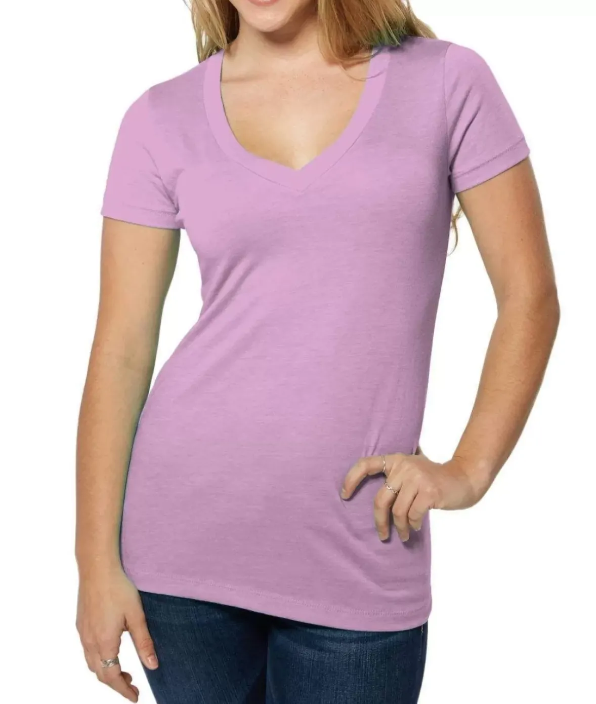 Nayked Apparel T-Shirts>Women'S Ridiculously Soft Lightweight V-Neck T-Shirt
