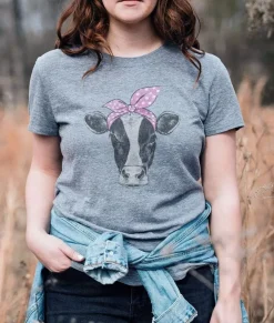 Nayked Apparel Tops>Women'S Ridiculously Soft Graphic Tee | Cow