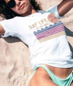 Nayked Apparel T-Shirts>Women'S Ridiculously Soft 100% Cotton Graphic Tee | Surf Life