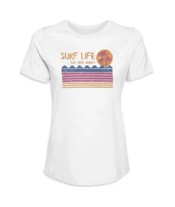 Nayked Apparel T-Shirts>Women'S Ridiculously Soft 100% Cotton Graphic Tee | Surf Life