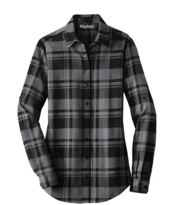 Nayked Apparel Tops>Women'S Ridiculously Soft Plaid Flannel Tunic Shirt