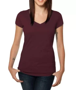 Nayked Apparel T-Shirts>Women'S Ridiculously Soft 100% Cotton Fitted V-Neck T-Shirt