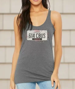 Nayked Apparel Tops>Women'S Ridiculously Soft Lightweight Racerback Graphic Tank | 614 Cbus