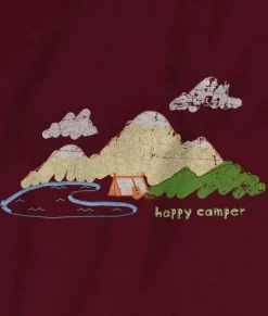 Nayked Apparel Tops>Women'S Ridiculously Soft 100% Cotton Graphic Tee | Happy Camper