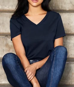 Nayked Apparel T-Shirts>Women'S Ridiculously Soft Relaxed Fit 100% Cotton V-Neck T-Shirt