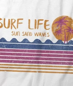 Nayked Apparel Tops>Women'S Ridiculously Soft 100% Cotton Graphic Tee | Surf Life