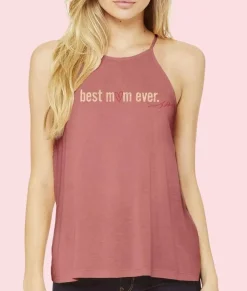 Nayked Apparel Tops>Women'S Ridiculously Soft High Neck Graphic Tank | Best Mom Ever