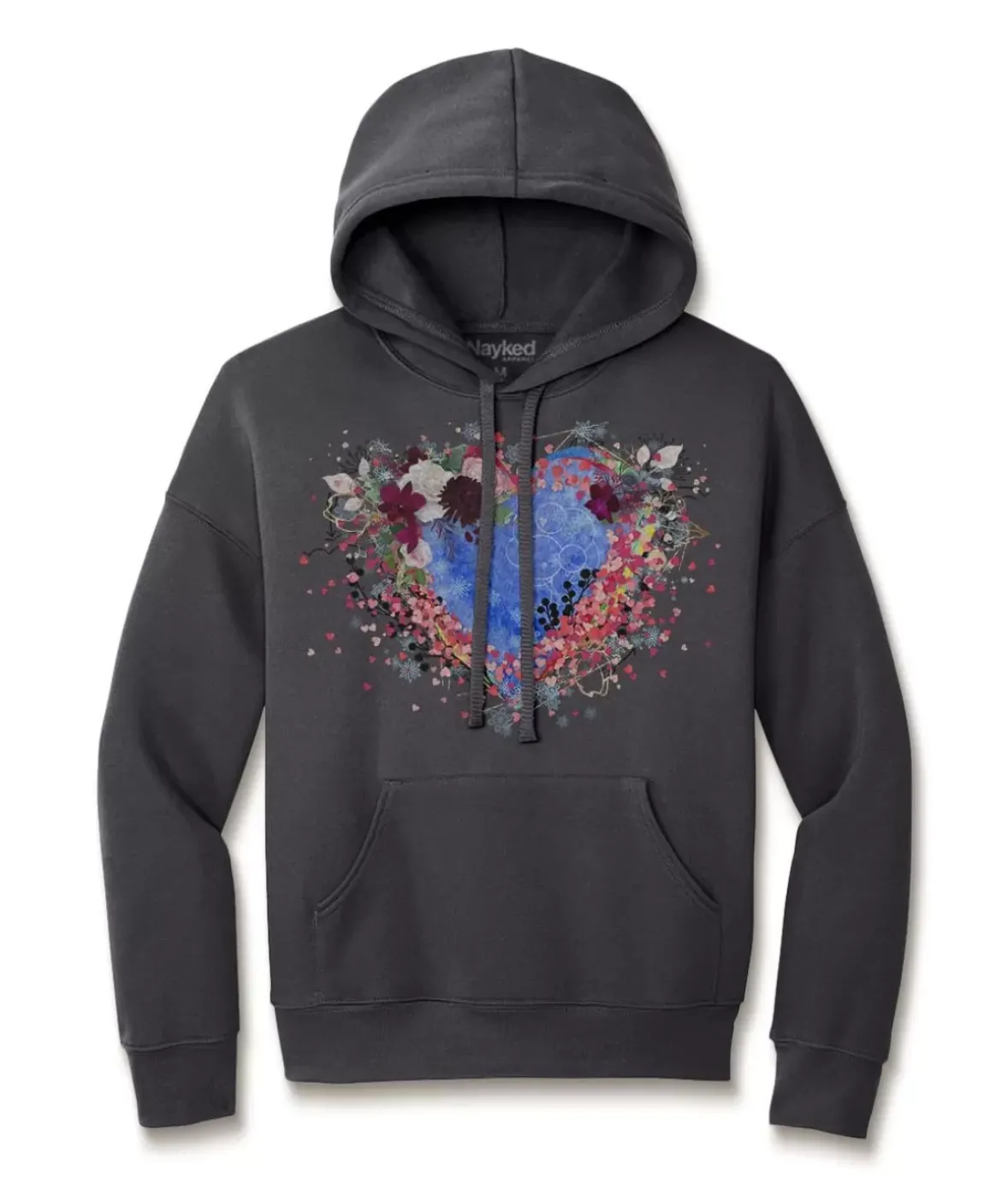 Nayked Apparel Tops>Women'S Ridiculously Soft Oversized Graphic Fleece Hoodie | Heart Art
