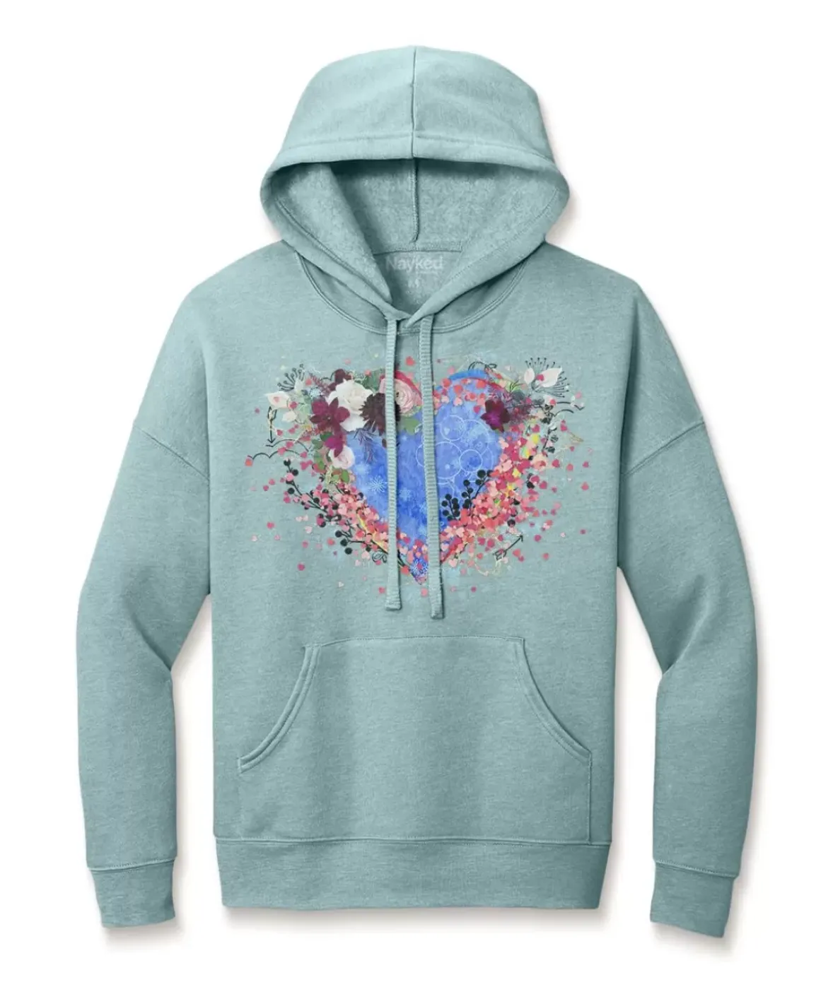 Nayked Apparel Tops>Women'S Ridiculously Soft Oversized Graphic Fleece Hoodie | Heart Art