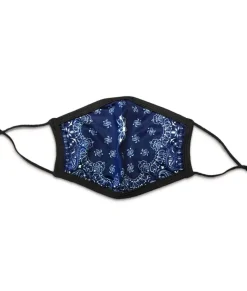 Nayked Apparel Accessories>Women'S Ridiculously Soft Bandana Print 2-Layer Face Mask With Adjustable Ear Loops Navy