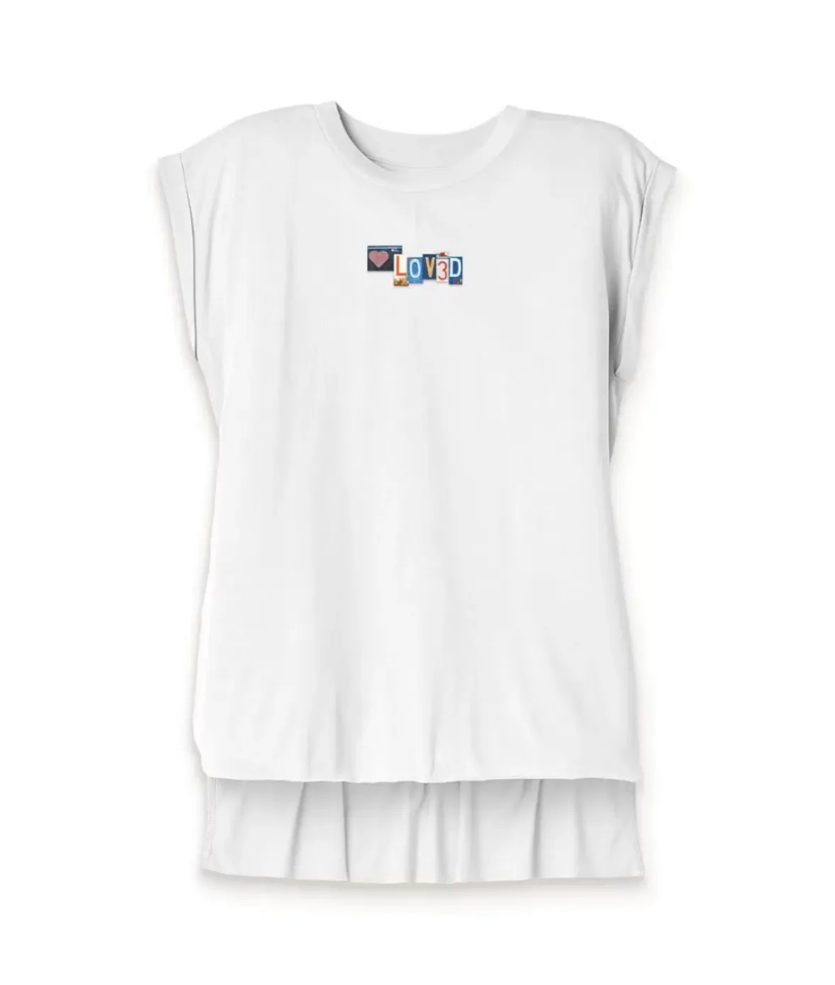 Nayked Apparel T-Shirts>Women'S Ridiculously Soft Flowy Rolled Cuff Muscle Graphic Tee | Loved