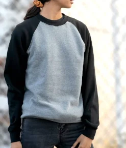 Nayked Apparel Tops>Women'S Ridiculously Soft Boyfriend Colorblocked Raglan Pullover
