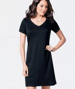 Nayked Apparel Bottoms Skirts & Dresses>Women'S Ridiculously Soft V-Neck T-Shirt Dress