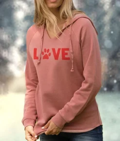 Nayked Apparel Hoodies & Sweatshirts>Women'S Ridiculously Soft Wave Wash Valentine'S Day Graphic Hoodie | Love My Pet